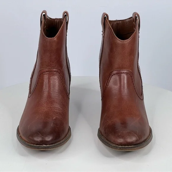 Kenneth Cole Booties Tale spin Ankle Boots Western Brown Leather Cowgirl Boho 6 - Picture 9 of 17